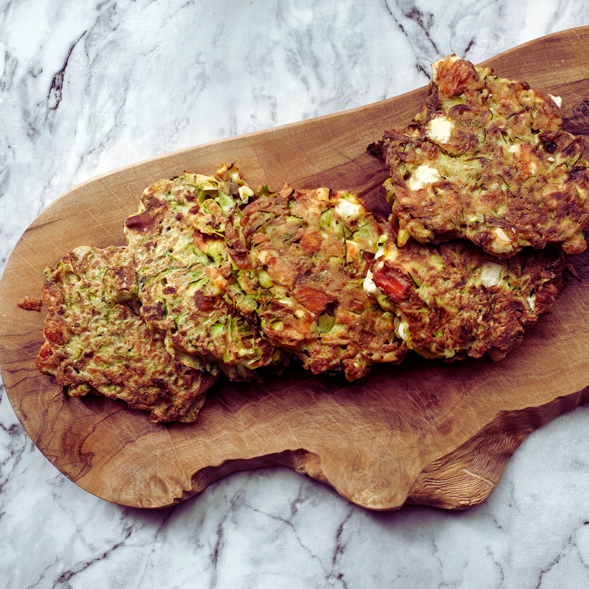 Courgette and feta fritters