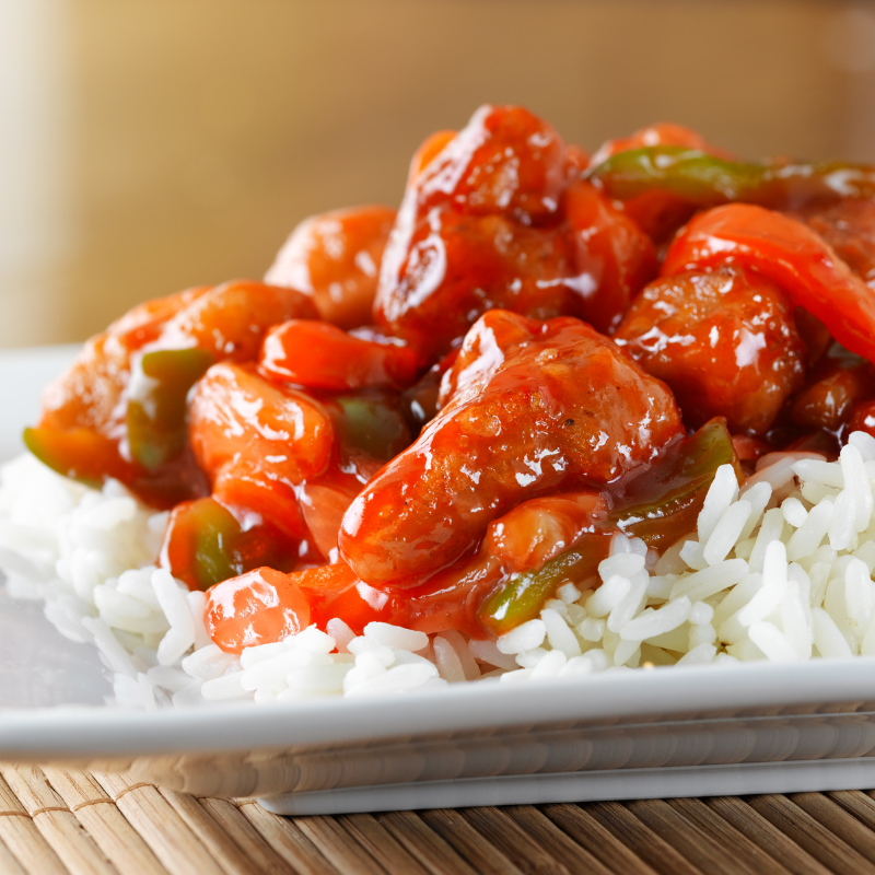 Low FODMAP sweet and sour chicken